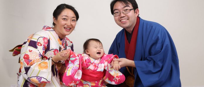 Baby wearing Kimono